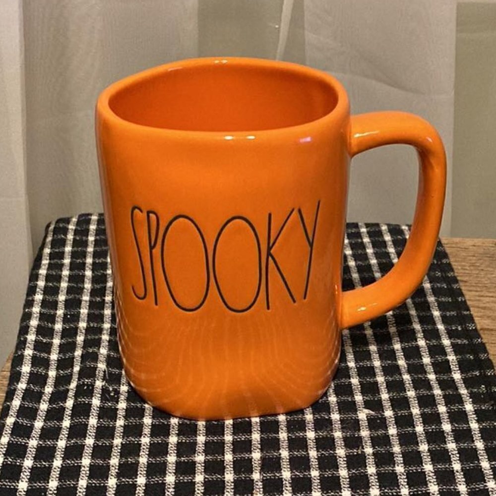 NWOT Rae Dunn SPOOKY ORANGE HALLOWEEN COFFEE Mug